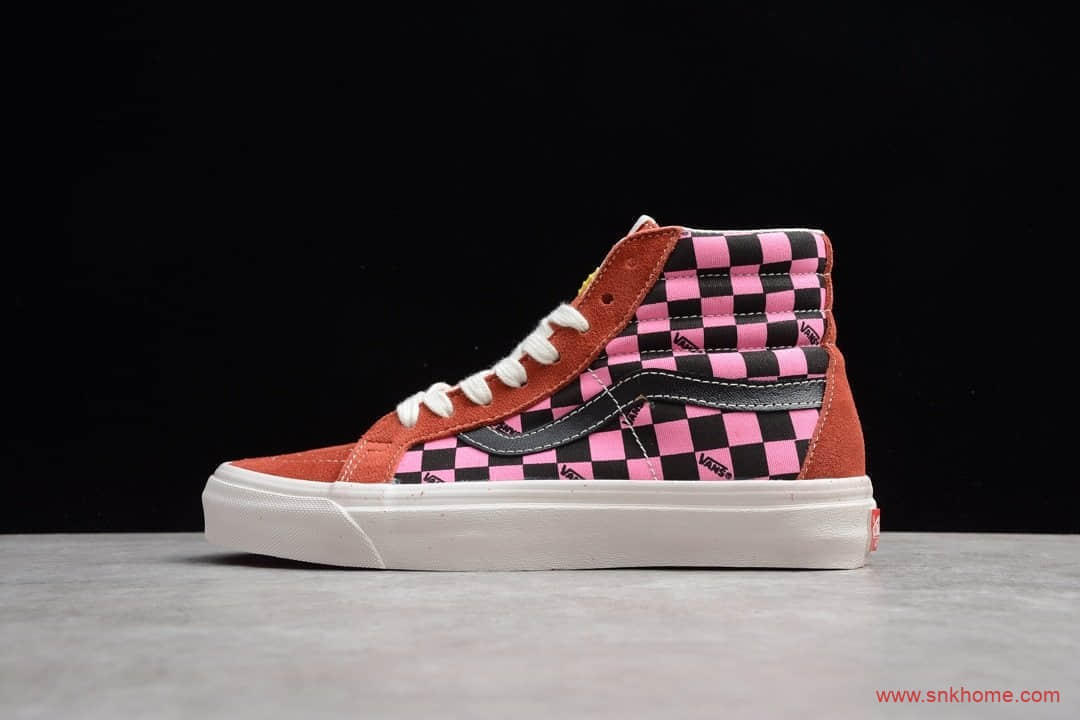 万斯码数偏大一码 VANS VAULT OG SK8 HI LX 万斯棋盘格高帮硫化板鞋