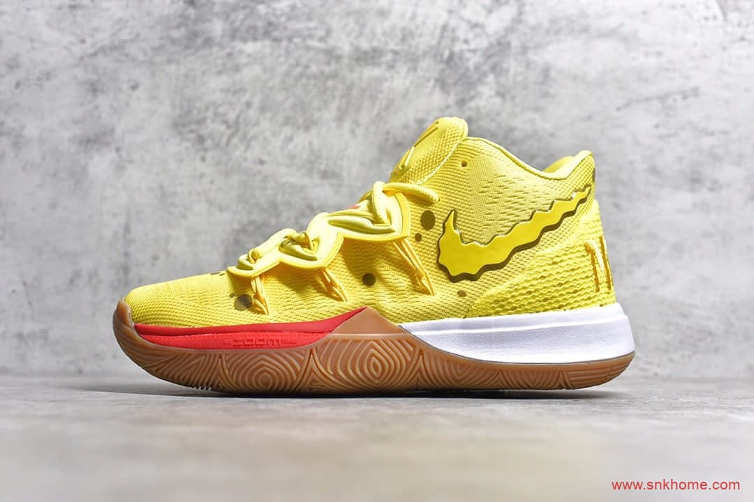 灭世纯原版本 实战篮球鞋 SpongeBob SquarePants x Nike Kyrie 5 欧文五代海绵宝宝 货号CJ6951-700