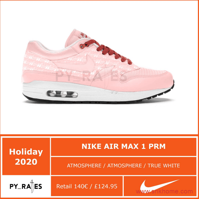 耐克MAX一代复古气垫跑鞋 Air Max 1 “Pink Lemonade”发售信息