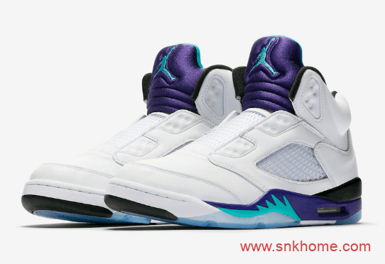 白紫配色AJ5新鲜王子 Air Jordan 5 “Alternate Bel-Air” 货号DB3335-100