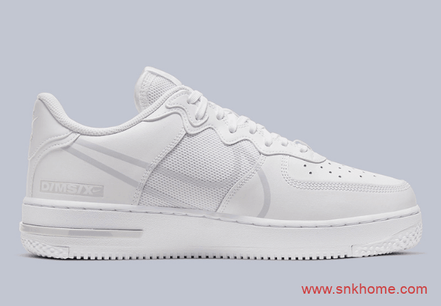 AF1经典纯白回归 Air Force 1 React网面皮面拼接 货号CT1020-101