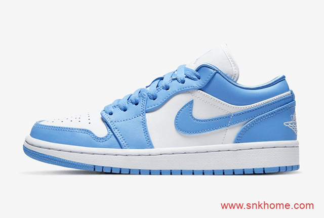 Air Jordan 1 WMNS “UNC” 北卡蓝低帮AJ1白蓝发售日期 货号：AO9944-441