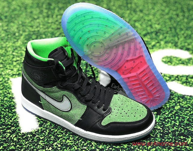 Air Jordan 1 High Zoom “Rage Green” 搭载全掌气垫 AJ1青青草原翻毛皮发售 货号：CK6637-002