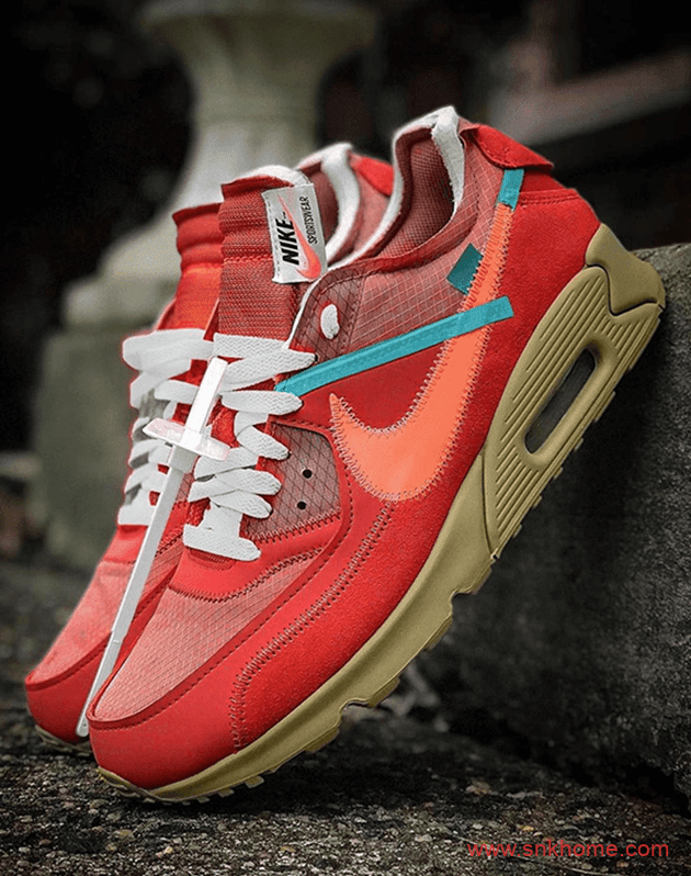 OFF-WHITE x Nike Air Max 90 “University Red” 耐克MAX90联名款红色发售日期 货号：AA7293-600