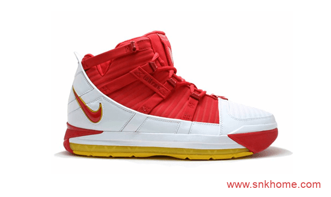 Nike LeBron 3 “Fairfax”  詹姆斯3代战靴PE版本白红配色发售日期 货号：DH3925-100