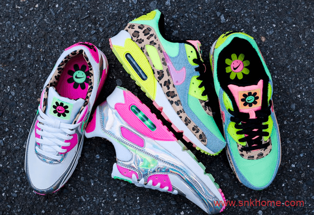 Nike Air Max 90 LX  耐克MAX90单宁小花炫彩发售价格 货号：CQ2559-100（幻彩）/CQ3499-300（黄绿）