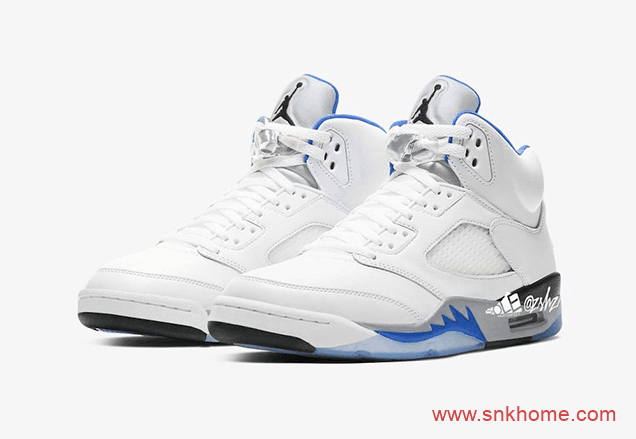 Air Jordan 5 “Hyper Royal” AJ5白蓝配色 AJ5皇家白蓝新配色效果图 货号：DD0587-140