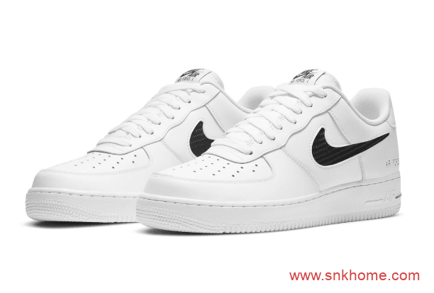 NIKE Air Force 1 耐克空军一号白色鞋面黑色碳板勾 耐克空军新款小白鞋新配色发售信息