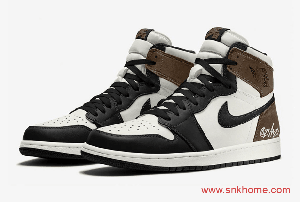 小倒勾AJ1实物图曝光 Air Jordan 1 High OG “Dark Mocha” 小倒勾AJ1高帮发售日期 货号：555088-105