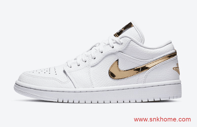 液态金属 AJ1白金低帮官图 Air Jordan 1 Low “Metallic Gold” AJ小白鞋 货号：CZ4776-100