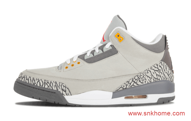 AJ3狼灰配色AJ3复刻回归 Air Jordan 3 “Cool Grey”发售日期 AJ3灰色球鞋 货号：CT8532-012