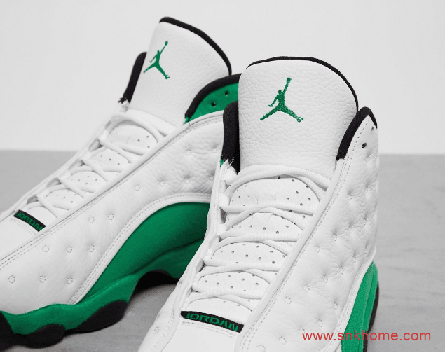 白绿AJ13球鞋实物图 Air Jordan 13 “Lucky Green”酷似凯尔特人配色 货号：DB6537-113