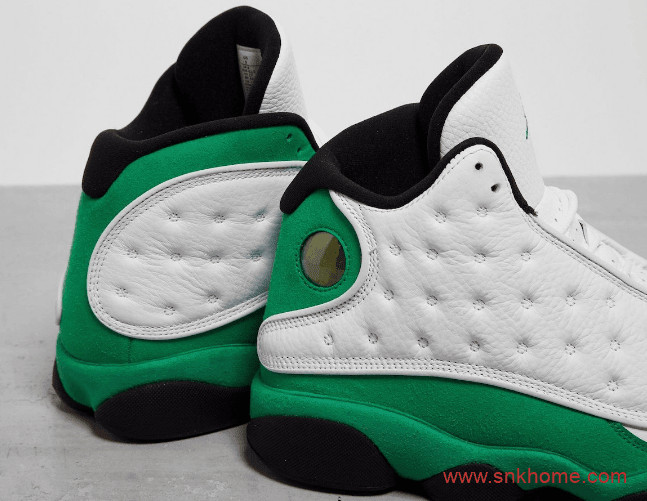 白绿AJ13球鞋实物图 Air Jordan 13 “Lucky Green”酷似凯尔特人配色 货号：DB6537-113