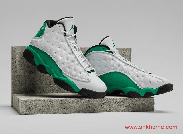 白绿AJ13球鞋实物图 Air Jordan 13 “Lucky Green”酷似凯尔特人配色 货号：DB6537-113