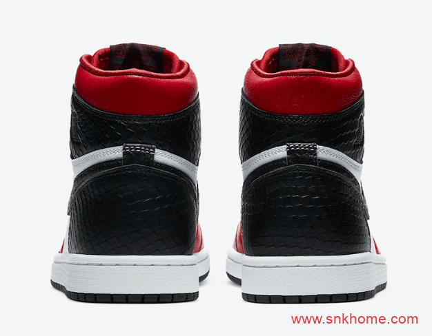 AJ1丝绸蛇纹白红配色 Air Jordan 1 High OG WMNS “Satin Snake” AJ1芝加哥蛇纹发售日期 货号：CD0461-601