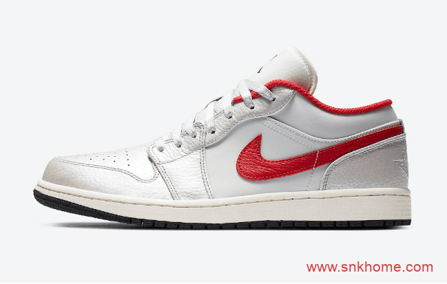 AJ1低帮OG风格 Air Jordan 1 Low AJ低帮白红配色官图曝光 货号：DA4668-001