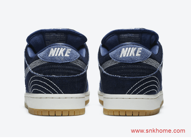 耐克Dunk单宁翻毛皮车线LOGO Nike SB Dunk Low PRM “Sashiko”规格太高发售日期 货号：CV0316-400