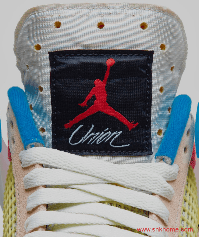 AJ4 Union联名款两个配色 AJ4鞋舌外翻 Union x Air Jordan 4发售日期 货号：DC9533-001 / DC9533-800