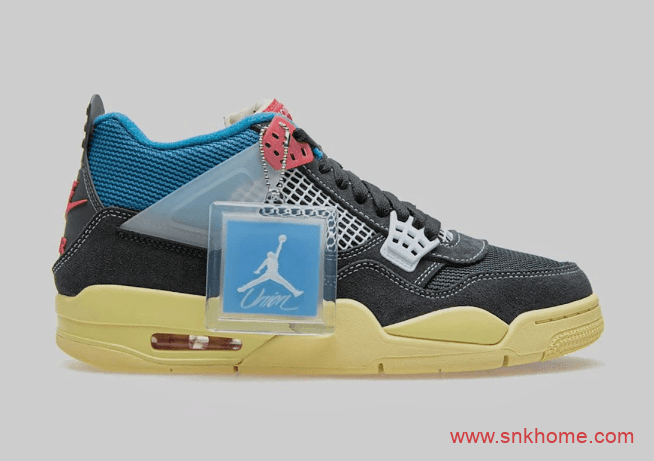 AJ4 Union联名款两个配色 AJ4鞋舌外翻 Union x Air Jordan 4发售日期 货号：DC9533-001 / DC9533-800