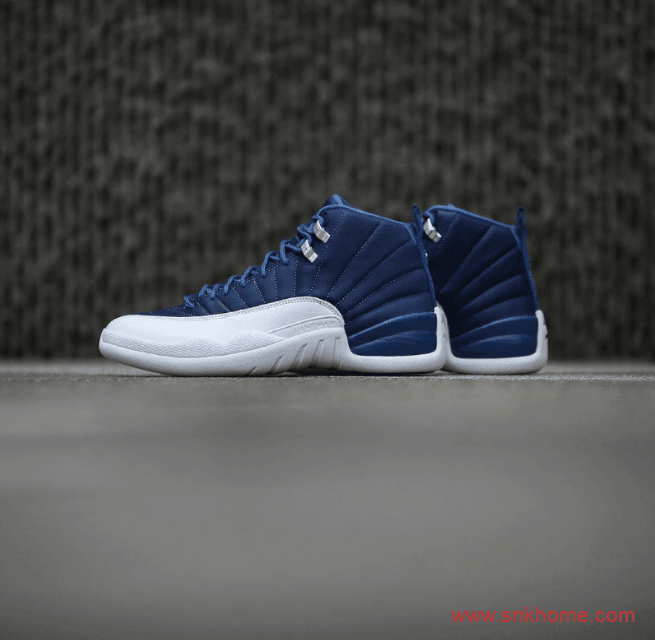 AJ12靛蓝染色实战篮球鞋 Air Jordan 12 “Indigo” 高视觉辨识度AJ12白蓝球鞋 货号：130690-404