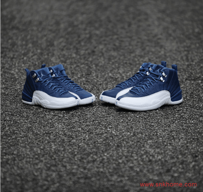 AJ12靛蓝染色实战篮球鞋 Air Jordan 12 “Indigo” 高视觉辨识度AJ12白蓝球鞋 货号：130690-404