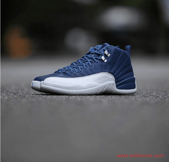 AJ12靛蓝染色实战篮球鞋 Air Jordan 12 “Indigo” 高视觉辨识度AJ12白蓝球鞋 货号：130690-404