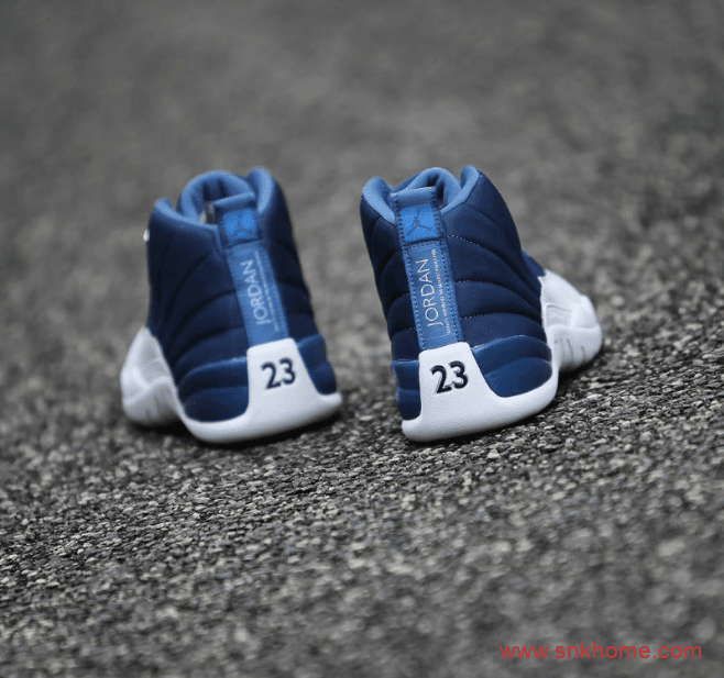 AJ12靛蓝染色实战篮球鞋 Air Jordan 12 “Indigo” 高视觉辨识度AJ12白蓝球鞋 货号：130690-404