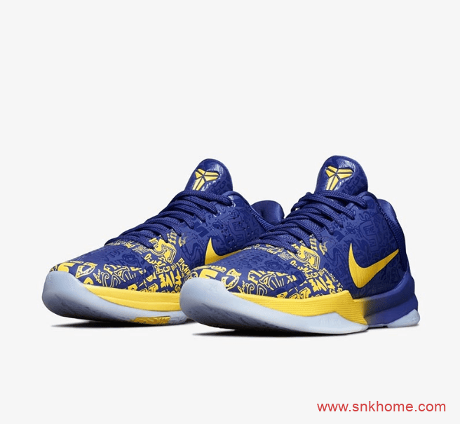 科比五代五冠王配色 Nike Kobe 5 Protro “5 Rings”元年五冠王 Kobe 5 科比蓝紫色明黄过渡配色