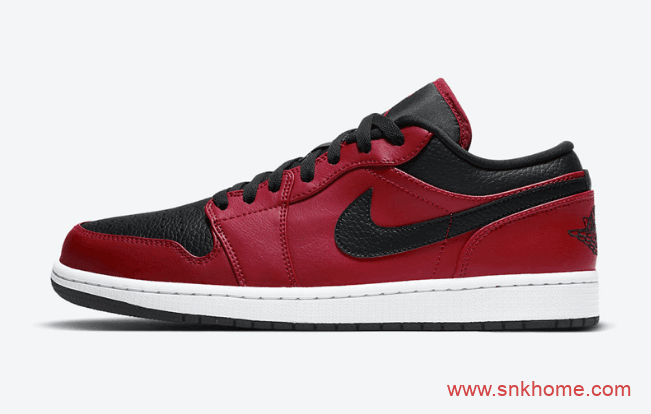 AJ1黑红低帮 AJ1荔枝皮黑红新配色发售日期 Air Jordan 1 Low “Gym Red”  货号：553558-605