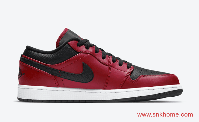 AJ1黑红低帮 AJ1荔枝皮黑红新配色发售日期 Air Jordan 1 Low “Gym Red”  货号：553558-605