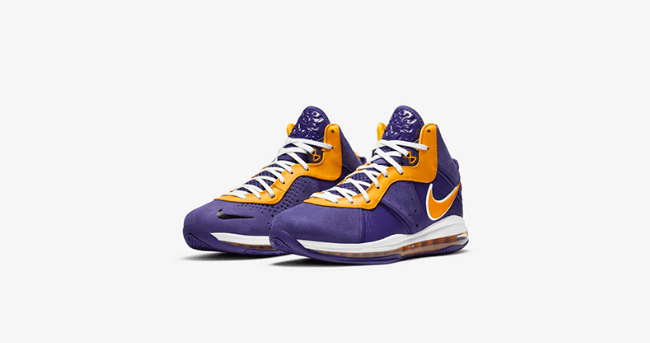耐克詹姆斯8代湖人配色 Nike LeBron 8 “Purple” 詹姆斯紫金实战球鞋SNKRS上架 货号：DC8380-500