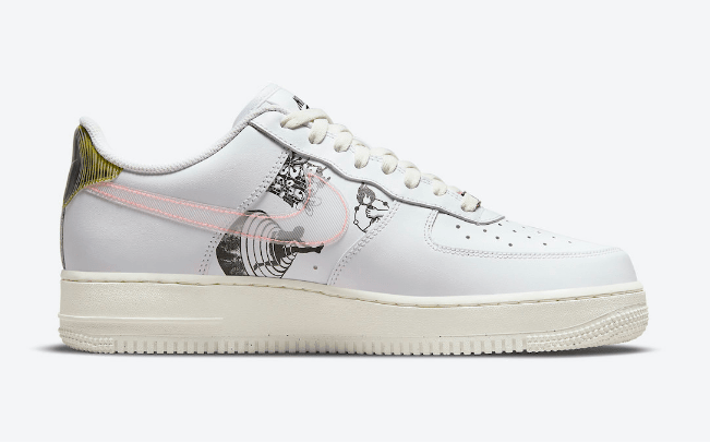 耐克空军淬火金属鞋带扣 Nike Air Force 1 Low “The Great Unity” 耐克空军抽象画点缀全新配色 货号：DM5447-111