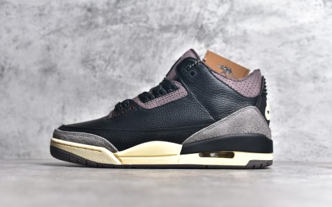 AJ3 A Ma Maniere联名黑棕色高规格球鞋A Ma Maniere x Air Jordan 3 Retro ”Black“ AJ3黑色球鞋AJ3正品球鞋货号FZ4811 001