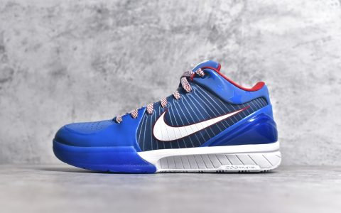 灭世纯原科比4蓝色实战球鞋Nike Zoom Kobe 4科比4代高仿科比4科比球鞋正品复刻货号FQ3545-400