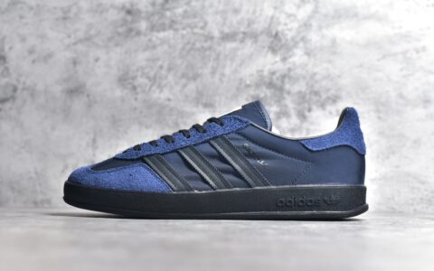 阿迪达斯深蓝色板鞋联名款Hikari Shibata x adidas Gazelle Indoor货号IH9986