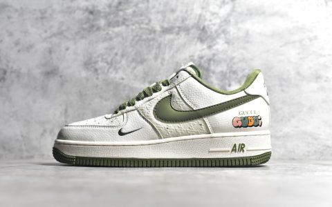 耐克空军古驰联名Nk Air Force 1‘07 Low耐克米白绿色低帮货号XZ3398-588