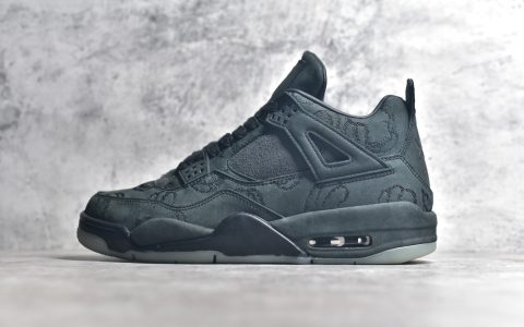 AJ4 KAWS联名黑色涂鸦KAWS x Air Jordan 4顶级版本AJ4黑绿货号930155-001