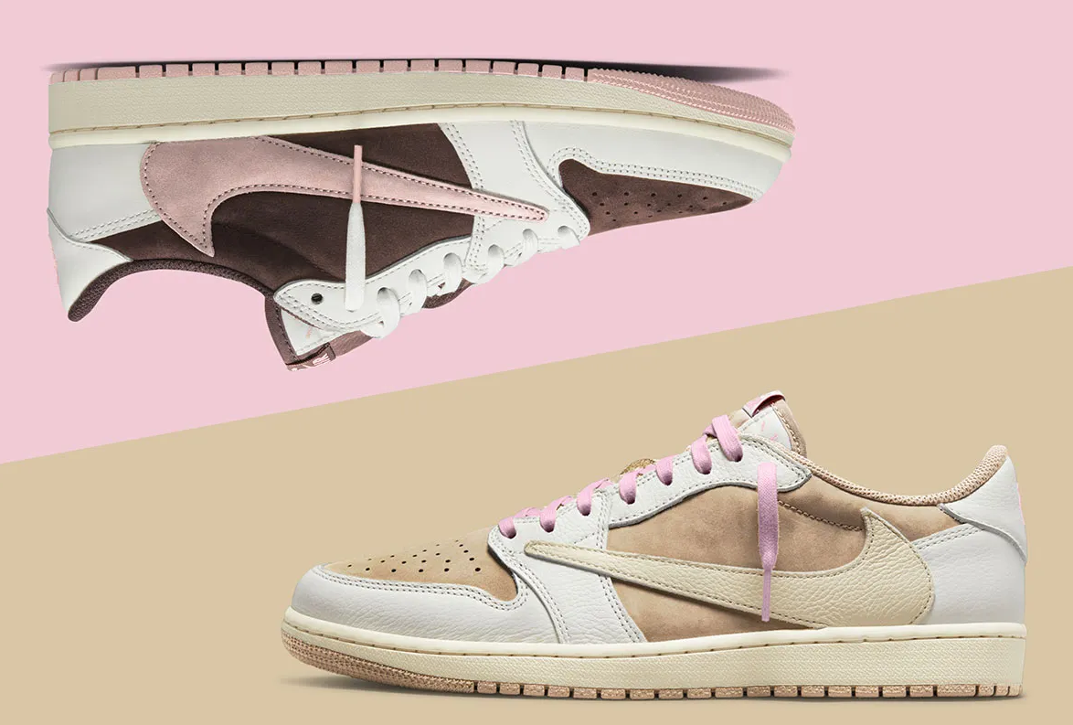 AJ1 TS联名粉色Travis Scott x Air Jordan 1 Low OG SP“Pink Pack”取消 货号DM7866-106