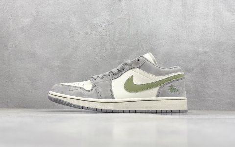 AJ1 斯图西联名灰色低帮新款AJ1 x Stussy货号WG8850-016