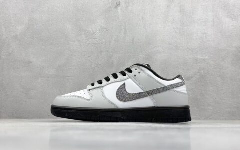 耐克SB Dunk白银色低帮Nike Dunk Low "Glitter Swoosh"莆田性价比版本耐克Dunk货源货号HQ3462-191