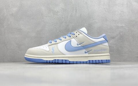 耐克圣罗兰白蓝低帮板鞋Nike SB Dunk Low x Yves Saint Laurent耐克Dunk三钩货号GF2409-168