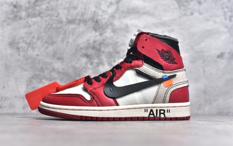 AJ1芝加哥OW联名高帮莆田DT纯原版本OFF-WHITE x Air Jordan AJ1 Retro High货号AQ0818-101